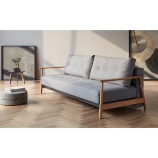 INNOVATION LIVING  Canapé au design nordique ELUMA convertible lit 200*140 cm tissu Twist Granite