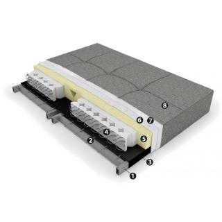 INNOVATION LIVING  Canapé au design nordique ELUMA convertible lit 200*140 cm tissu Twist Granite