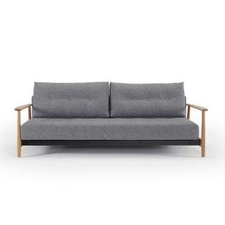 INNOVATION LIVING  Canapé au design nordique ELUMA convertible lit 200*140 cm tissu Twist Granite