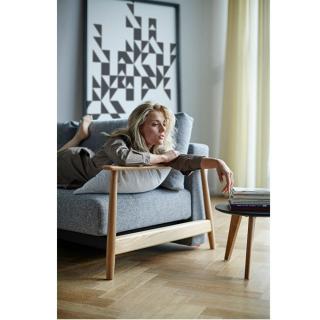 INNOVATION LIVING  Canapé au design nordique ELUMA convertible lit 200*140 cm tissu Twist Granite