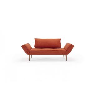 INNOVATION LIVING  Canape design ZEAL STYLETTO convertible lit 200*70 cm tissu Elegance Paprika.