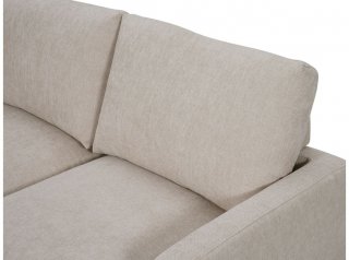 Canapé droit 2 places LANA tissu beige pieds bois clair