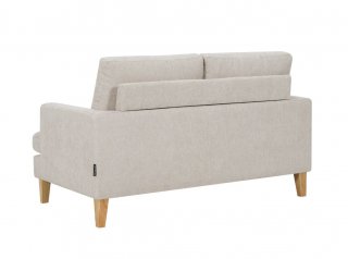 Canapé droit 2 places LANA tissu beige pieds bois clair