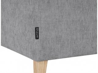 Canapé droit 3 places LANA tissu gris pieds bois clair