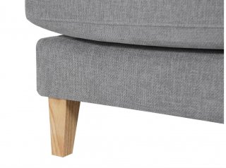 Canapé droit 3 places LANA tissu gris pieds bois clair