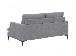 Canapé droit 3 places LANA tissu gris pieds métal 