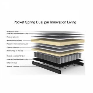 INNOVATION LIVING  Canapé lit design DUBLEXO FREJ tissu Mixed Dance Natural convertible 115*210 cm accoudoirs bois