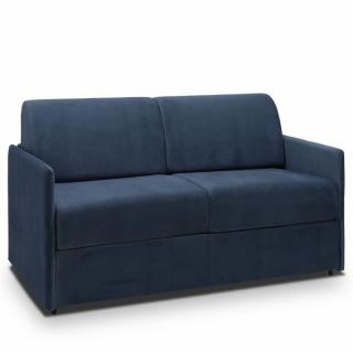 Canapé lit express COLOSSE couchage 140 cm matelas épaisseur 22 cm à mémoire de forme velours bleu marine