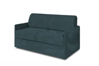 Canapé lit express COLOSSE 160 cm matelas 22 cm à mémoire de forme velours côtelé zoom azur