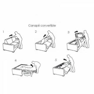 Canapé convertible express 140 MANDELIEU matelas 18 cm sommier METAL