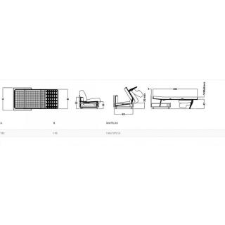 Canapé ouverture EXPRESS 140 cm CIELO ouverture/fermeture AUTOMATIQUE électrique matelas 14cm