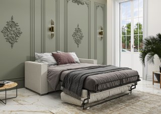 Canapé convertible EXPRESS IBIZA couchage 140 cm matelas 16 cm sommier LATTES