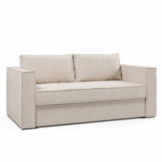 Canapé convertible EXPRESS IBIZA 140x192 cm matelas 16 cm velours côtelé perle
