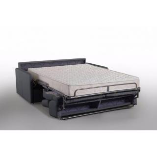 Canapé lit 3 places PARIS en microfibre noir couchage 140cm ouverture express sommier lattes RENATONISI