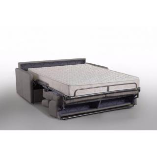 Canapé lit 3 places MONTMARTRE en microfibre taupe couchage 140cm convertible express MATELAS 18CM