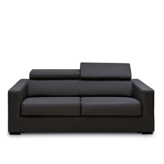 Canapé convertible OMEGA ouverture EXPRESS couchage 140 cm dossier têtières réglables tissu gris