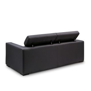 Canapé convertible OMEGA ouverture EXPRESS couchage 140 cm dossier têtières réglables tissu gris