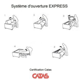 Canapé convertible express 140 RASPAIL matelas 20 cm sommier METAL