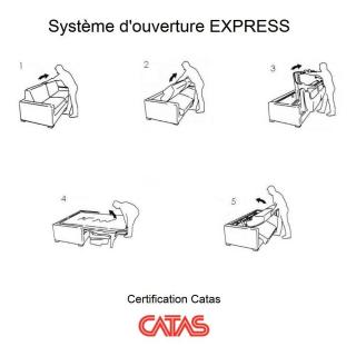Canapé convertible express STYLE matelas mémory  20 cm métal 160 cm mono assise