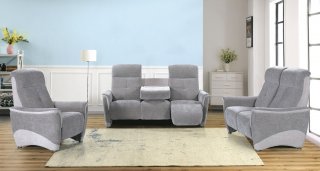 Canapé fixe 2 places BLOOM tissu maillé gris foncé et gris clair