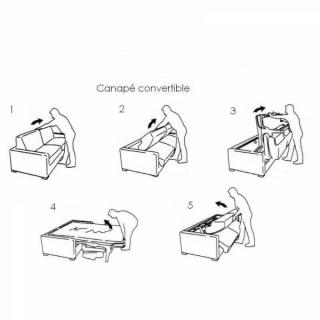 Canapé lit BELLE EPOQUE CanapExpress  lattes 120cm matelas mémory  22cm tête de lit intégrée