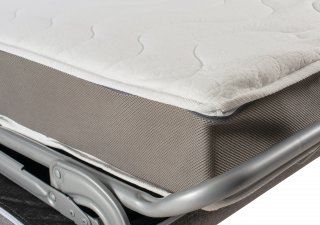 Canapé convertible express DOMUS 140cm matelas 18cm sommier lattes tissu gris anthracite