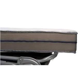 Canapé convertible express DOMUS 140cm matelas 18cm sommier lattes tissu gris anthracite