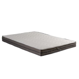 Canapé convertible express DOMUS 140cm matelas 18cm sommier lattes tissu gris anthracite