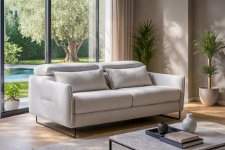 Canapé convertible express 140 GEORGE têtières réglables matelas 13 cm 