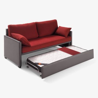 Canapé-lit gigogne DUETTO sommier métal matelas 12 cm 