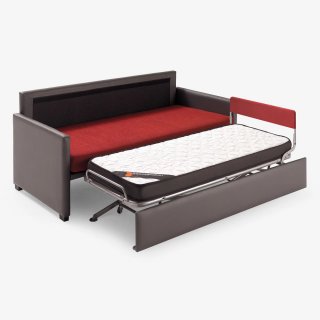 Canapé-lit gigogne DUETTO sommier métal matelas 12 cm 