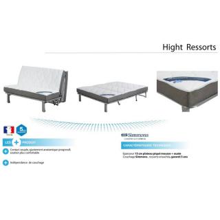 Canapé convertible BZ HIGHT microfibre chocolat/noire système Slyde matelas SIMMONS à ressorts ensachés 15cm