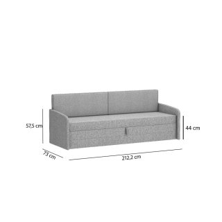 Canapé pour lit escamotable horizontal MULTIMO tissu tweed gris