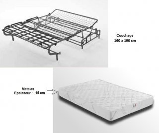 Canapé d'angle droite convertible EXPRESS CHERI 160x190 cm matelas 15 cm