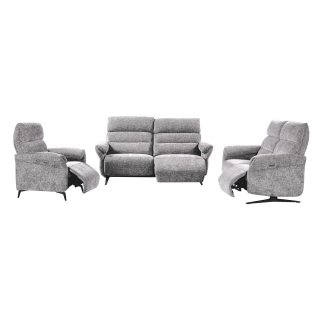 Canapé 2 places RELAX électrique AEGIS tissu doucy gris