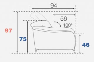 Canapé 2 places relax électrique VALIANT tissu gris clair
