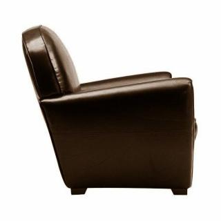 Canapé CLUB 2 places en cuir bycast marron brillant. 