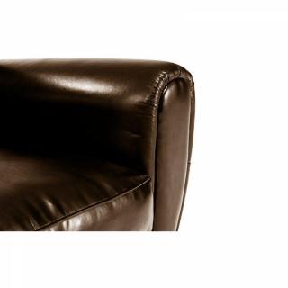 Canapé CLUB 2 places en cuir bycast marron brillant. 