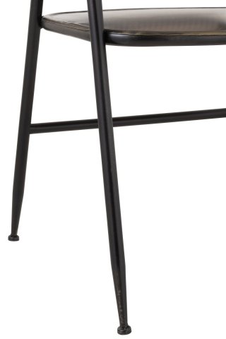 Chaise avec accoudoirs AKIBE en métal noir et bois naturel