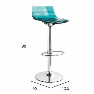 Tabouret de bar design l'EAU en polycarbonate vert d'eau
