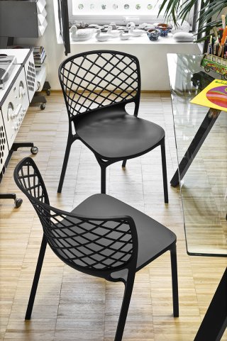 Lot de 2 Chaises GAMERA nylon renforcé noir 