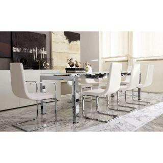CRUISER chaise haut de gamme de CALLIGARIS assise cuir blanc