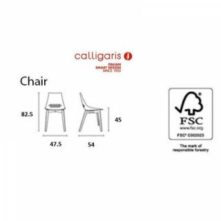 CALLIGARIS Chaise JAM W  verte transparente piétement frêne naturel