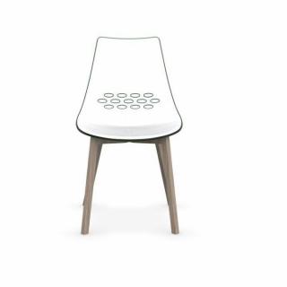 CALLIGARIS Chaise JAM W  verte transparente piétement frêne naturel