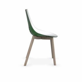 CALLIGARIS Chaise JAM W  verte transparente piétement frêne naturel
