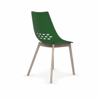 CALLIGARIS Chaise JAM W  verte transparente piétement frêne naturel