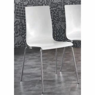 Lot de 2 chaises KRIS blanches empilables piétement en métal.