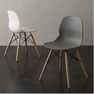 Chaise SHELL WOOD design blanche