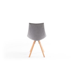 Lot de 2 chaises SYLVAIN tissu gris et pieds hêtre naturel