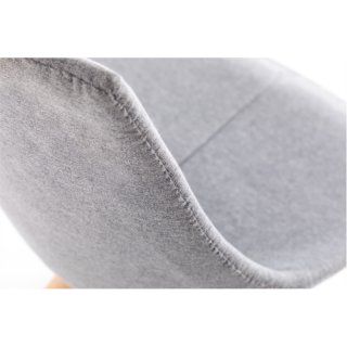 Lot de 2 chaises SYLVAIN tissu gris et pieds hêtre naturel